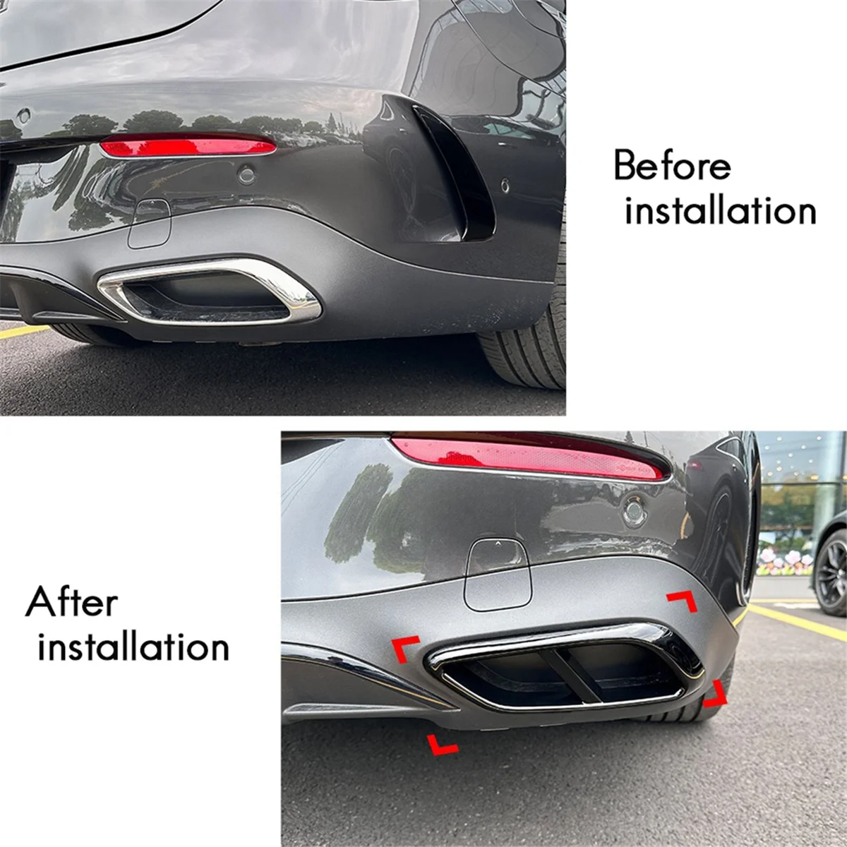 Отделка автомобильной выхлопной трубы наклейки на крышку для Mercedes-Benz CLE Coupe C236 2024 +