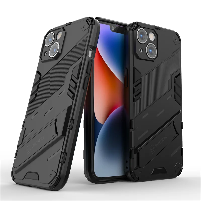 For iphone 14 Case For iphone 14 Cover Funda Capa Shell Coque Armor Shockproof Holder Stand Hard PC Back Bumper For iphone14