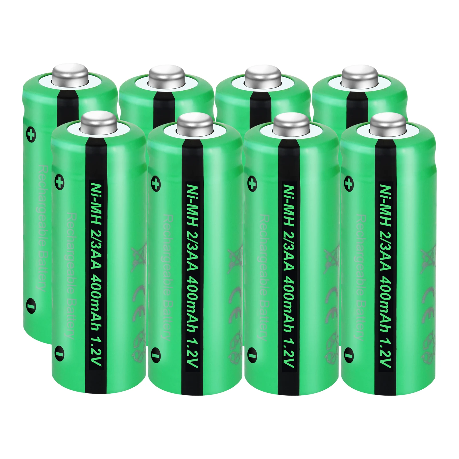 

Ni-MH 2/3 AAA Rechargeable Battery 1.2V 400mAh Solar Lights Batteries Button top PKCELL 8PC for lamp indurstry battery