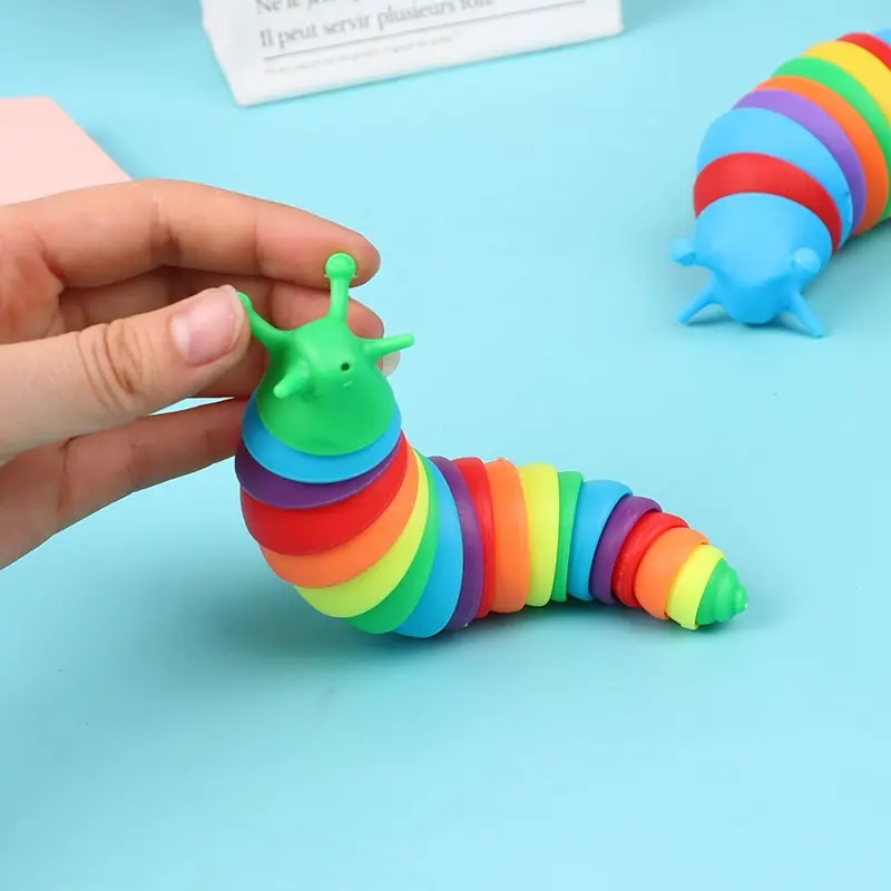 

Rainbow Snail Slug Caterpillar Toy Which Can Release Mental Pressure 15cm/19cm children squeeze anti estres squishy toy