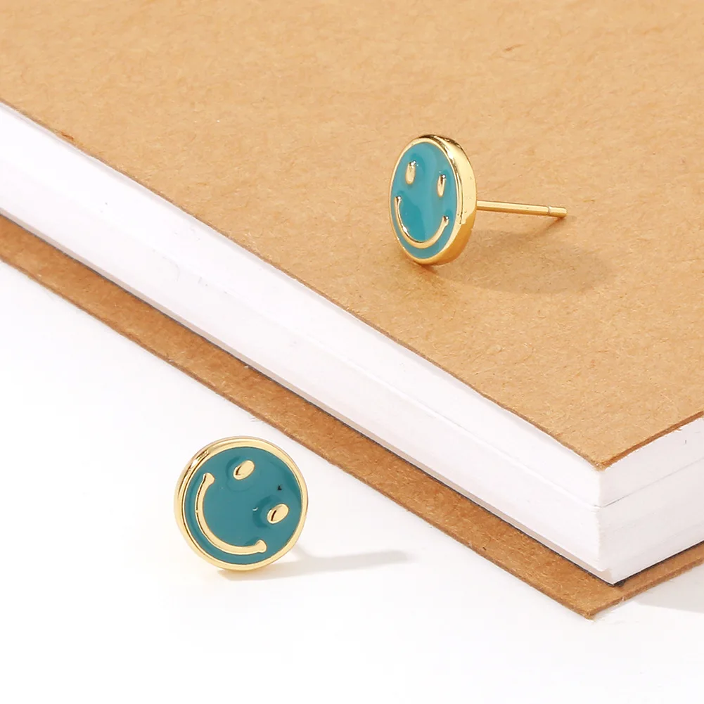 Женские позолоченные серьги-гвоздики Счастливая Улыбка 18 к |