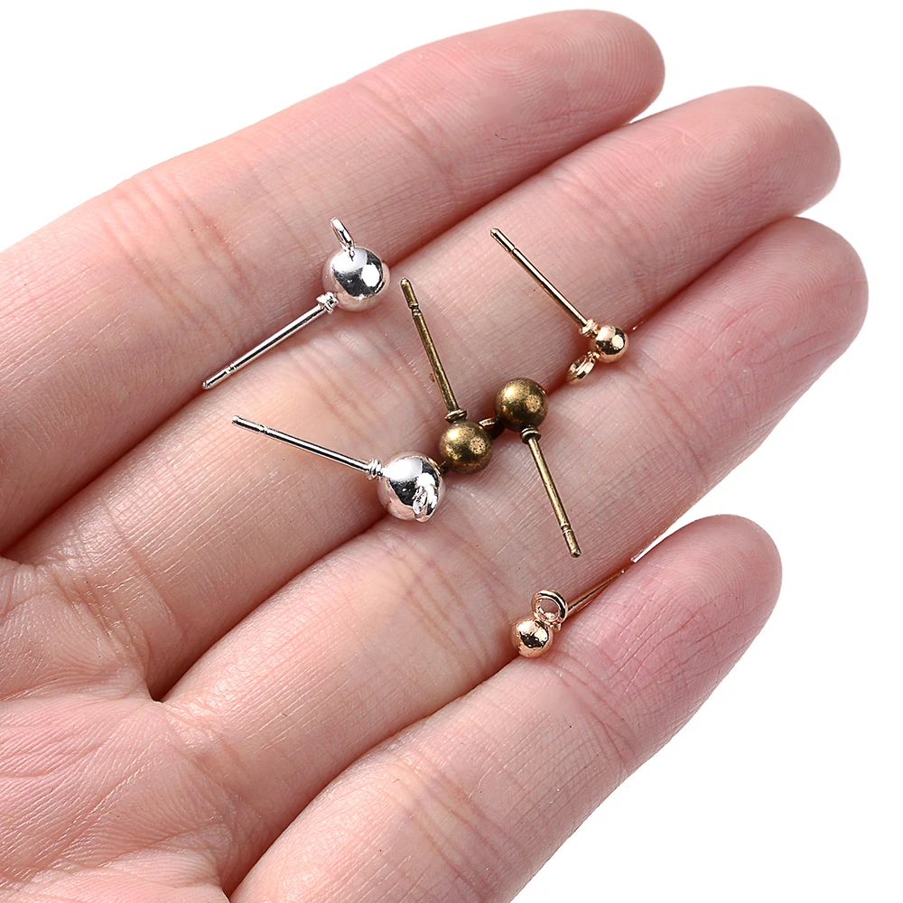 Серьги-гвоздики из нержавеющей стали с шариковой основой ювелирные изделия