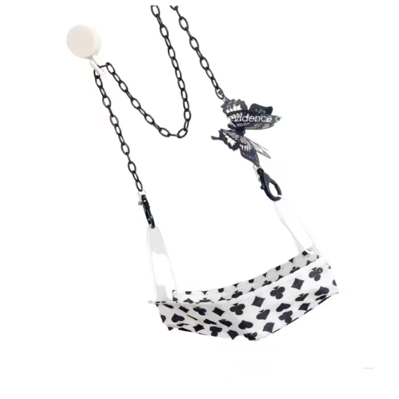 Новый стиль ins простая мультяшная бабочка черный акриловый шнурок ожерелье очки