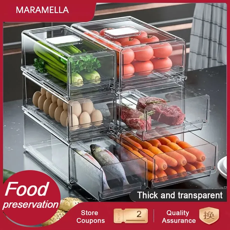 

Прозрачная коробка для хранения фруктов и овощей, с ручкой