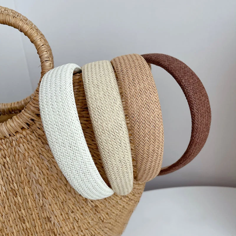 

Boho Wide Weaving Headband Braided Hairband Women Elegant Solid Hair Bands Hair Hoop Bezel Korean Headdress Hair Accessories