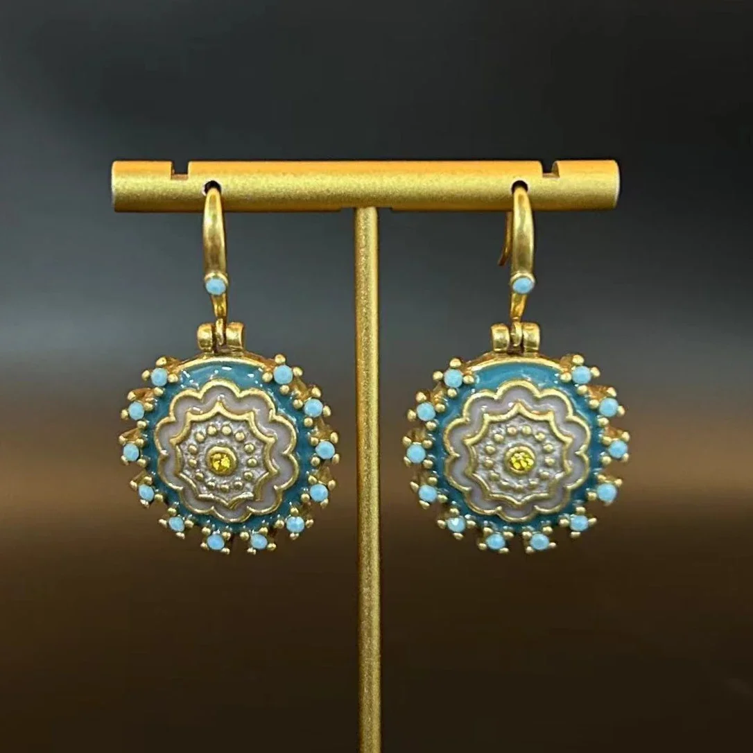 Винтажные Необычные эмалевые серьги Гео-капли для женщин дизайнерские ювелирные