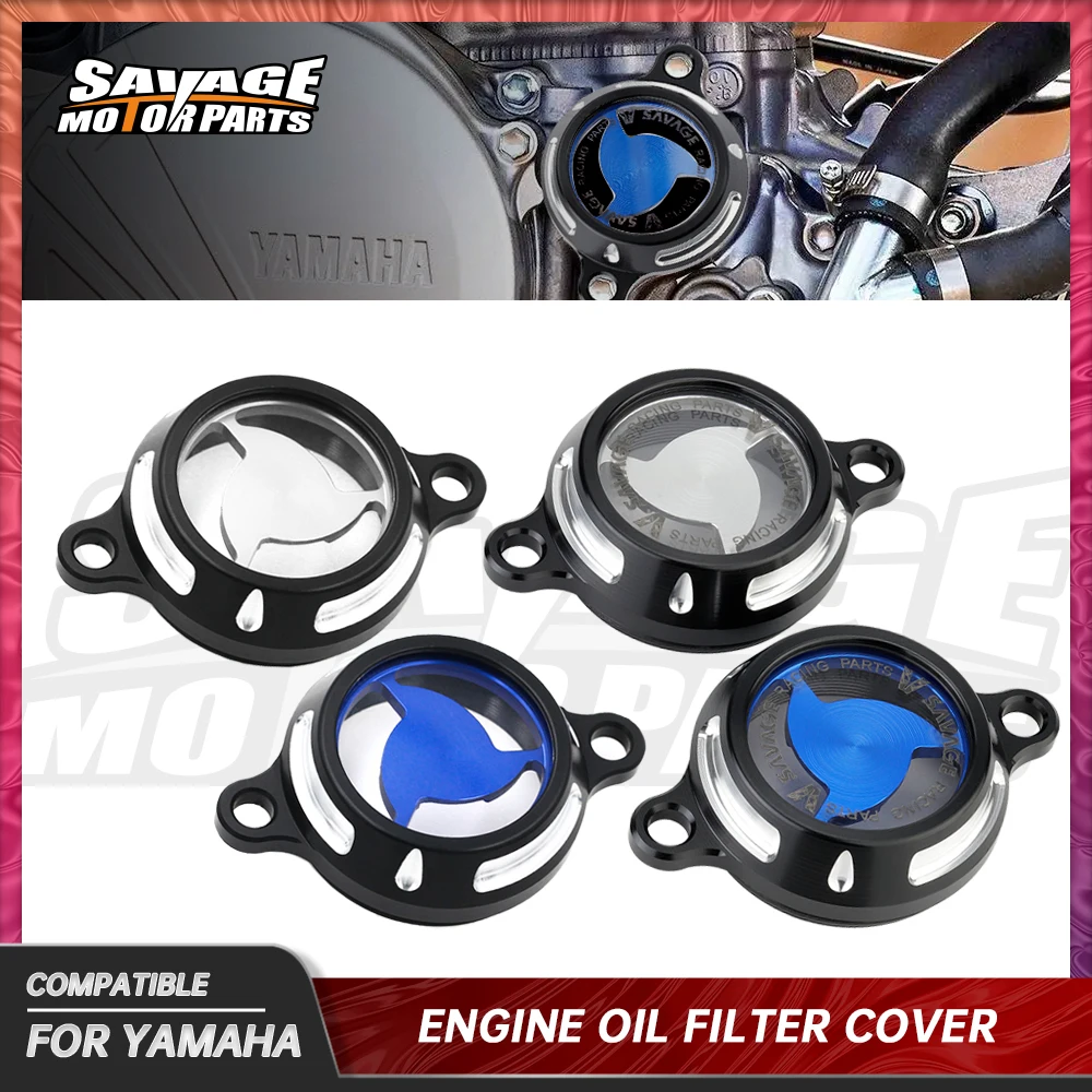 Engine Oil Filters Cover For YAMAHA YZ250F FZ250FX YZ450F FZ450FX WR250F WR450F 2016-2022 Motorcycle Clearness Caps Dirt Bike