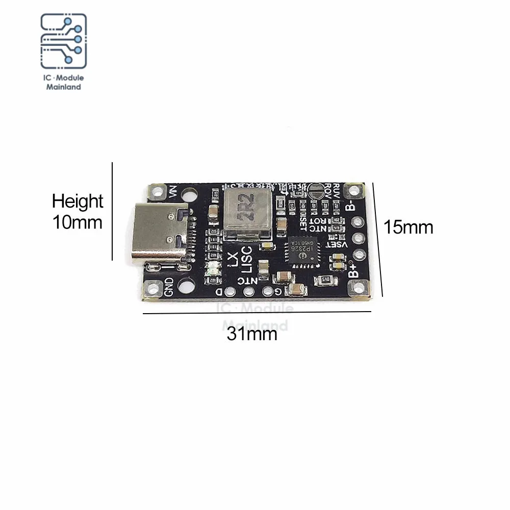 Блок для зарядки литий-ионных аккумуляторов высокой мощности 15 Вт USB Type-C 2-3S BMS 2S 3S