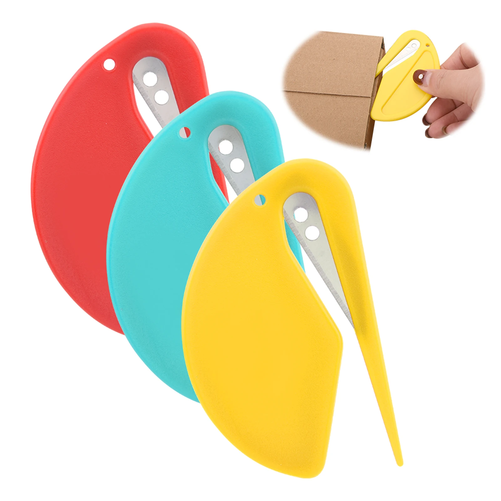 

3pcs Home Office School Reusable Envelope Slitter Letter Opener Paper Cutting Portable Box Opening Packaging Mail Lightweight