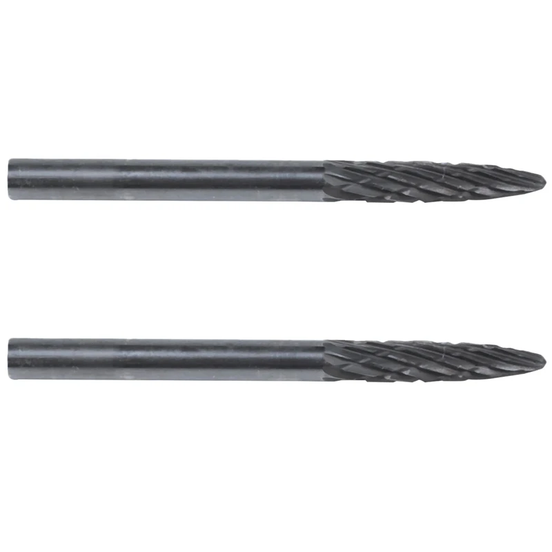 

2X Double Conical Tungsten Carbide Burrs Cut 3Mm Diameter Of The Head