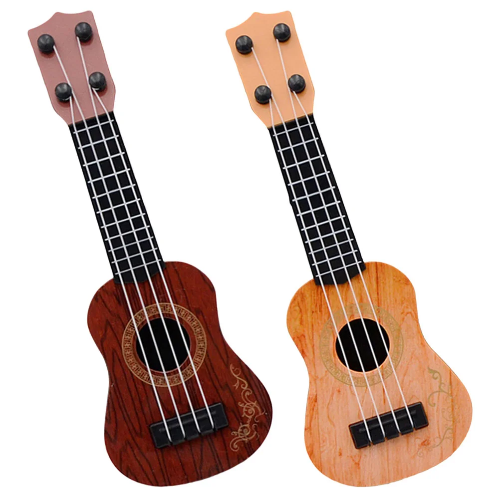 

2 Pcs Mini Ukulele Musical Instrument Toy Baby Early Education Infant Developmental Toys Gift