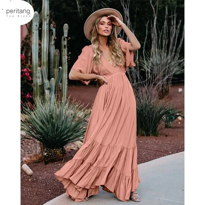 

Женское осенне-весеннее повседневное свободное плиссированное платье с длинным рукавом, женское платье большого размера с оборками, элега...