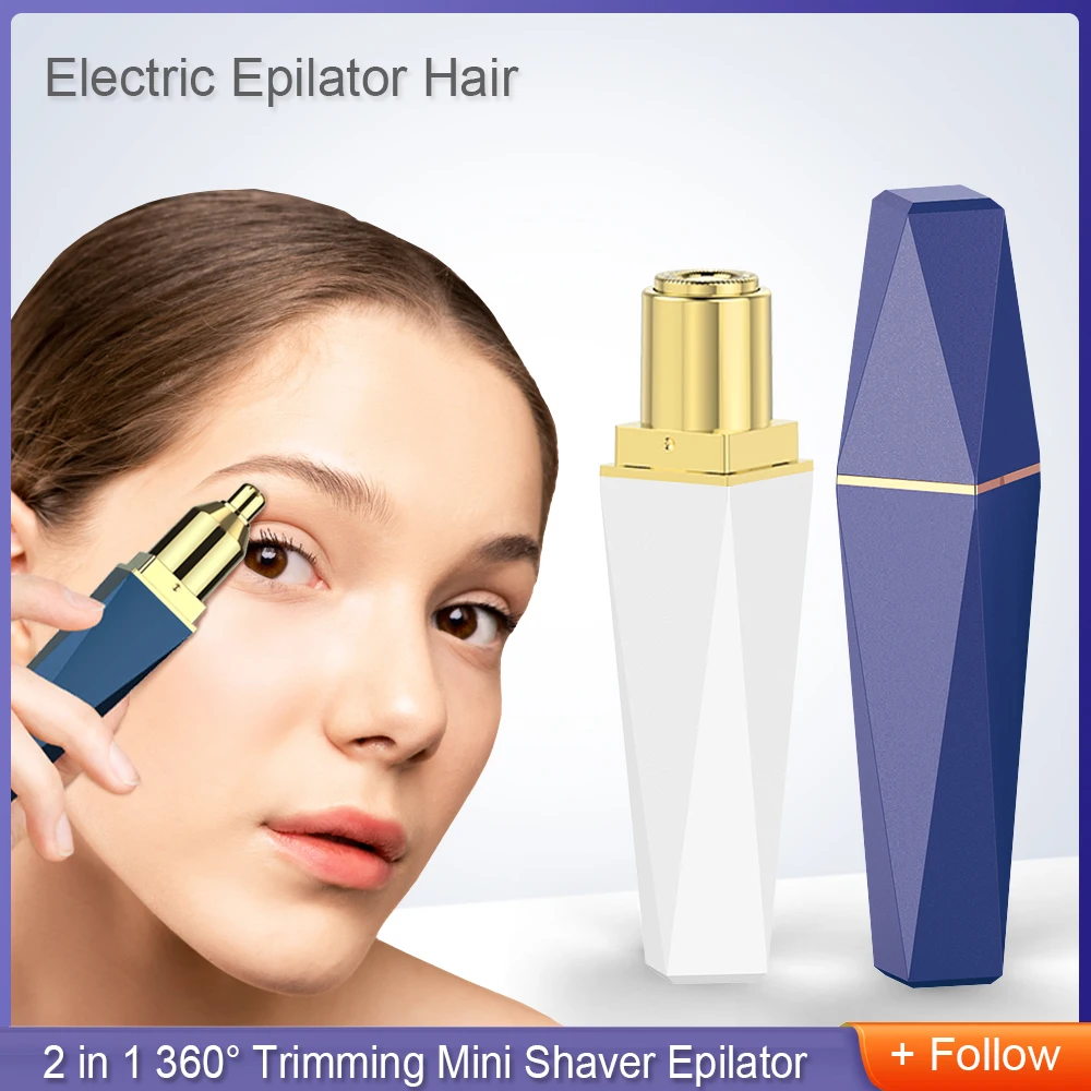 

Electric Epilator Face Hair Removal Lipstick Shaver Electric Eyebrow Trimmer Nose Hair Hair Remover Painless Portable Depilator