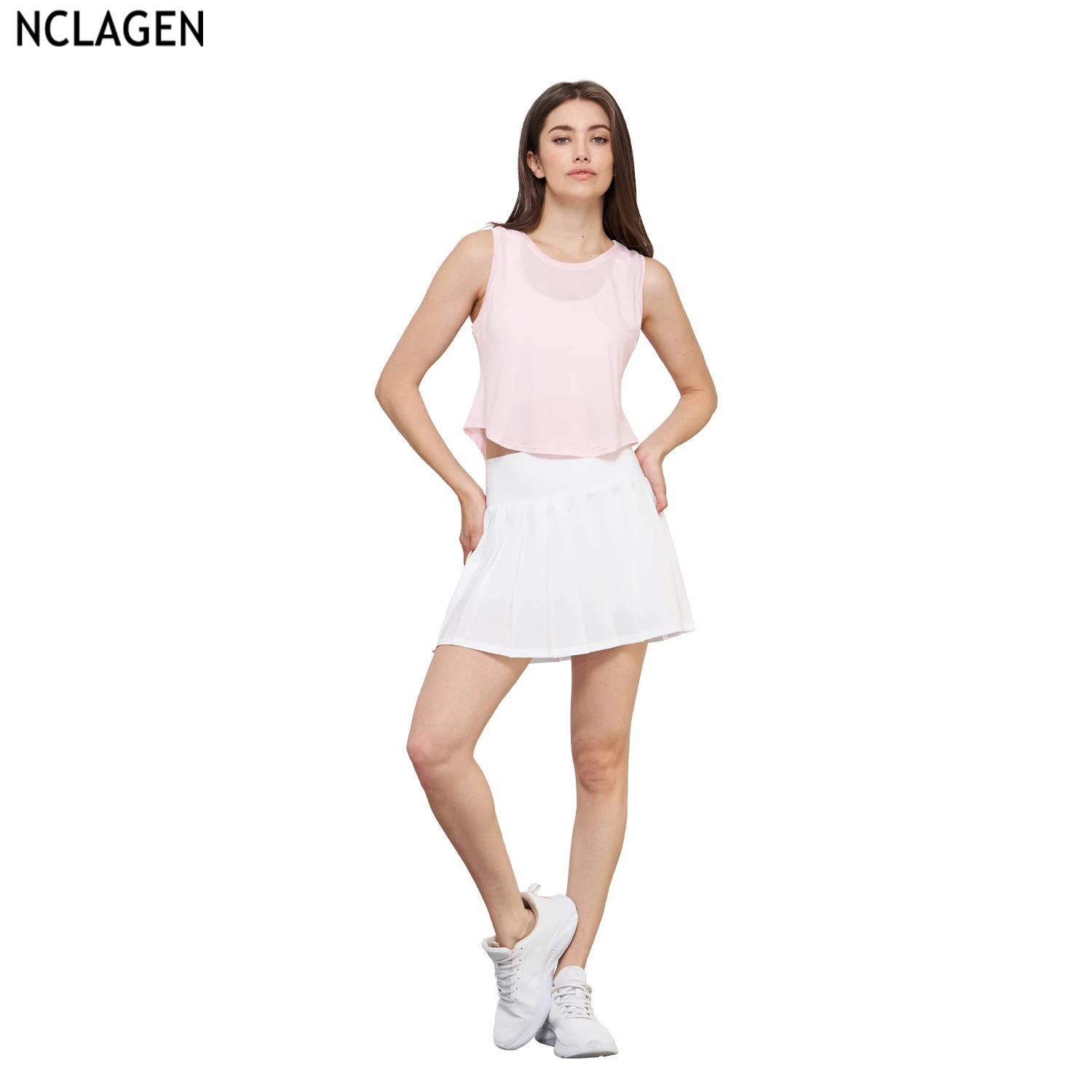 

NCLAGEN Yoga Vest Tank Top Spring/Summer Breathable Sports Back Split Sports Female Gym Running Fitness Women High Elastic