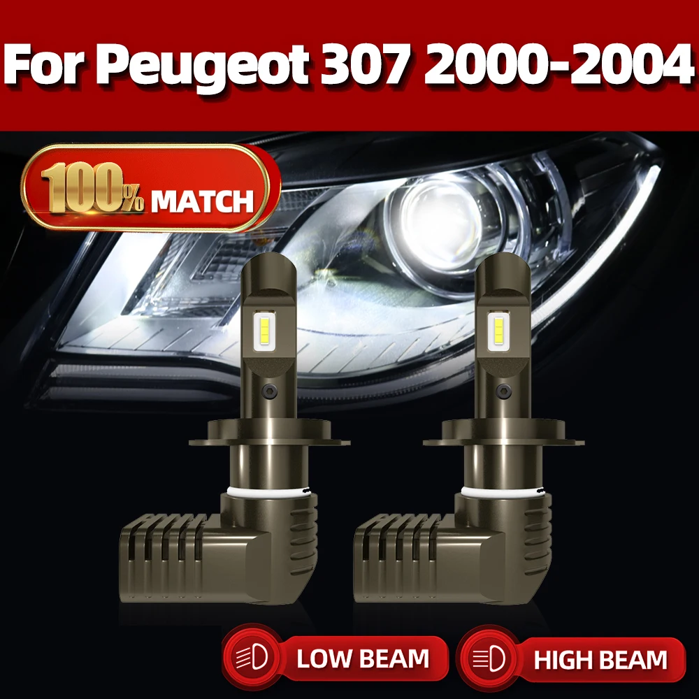 

H7 Led Canbus Car Headlight Bulbs Low Beam Car Lights Super Bright Auto Lamp 6000K 12V For Peugeot 307 2000 2001 2002 2003 2004