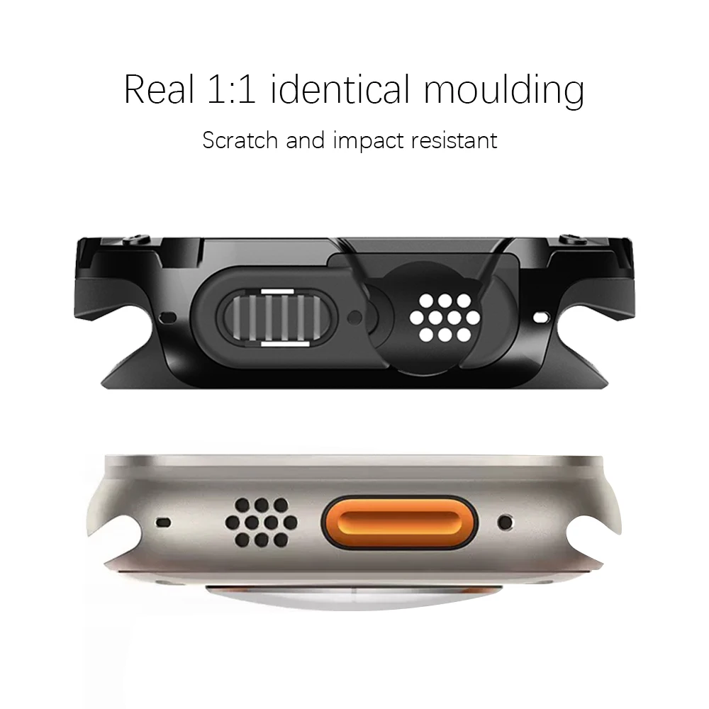 2in1 Glossy Mod Cover PC + TPU Frame For Apple Watch Ultra 8 7 6 Armor Shockproof Protective Modifed Bumper 49mm 45mm 44 41 40mm