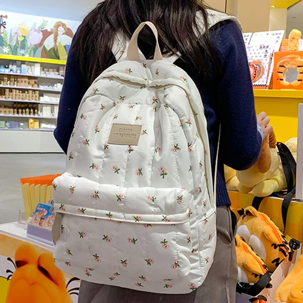 Новинка 2025 года женский рюкзак с цветочным принтом студенческая сумка для книг