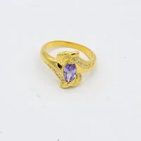 oval cut purple zircon women ring 18k yellow gold filled classic fashion wedding party engagement gift size 8