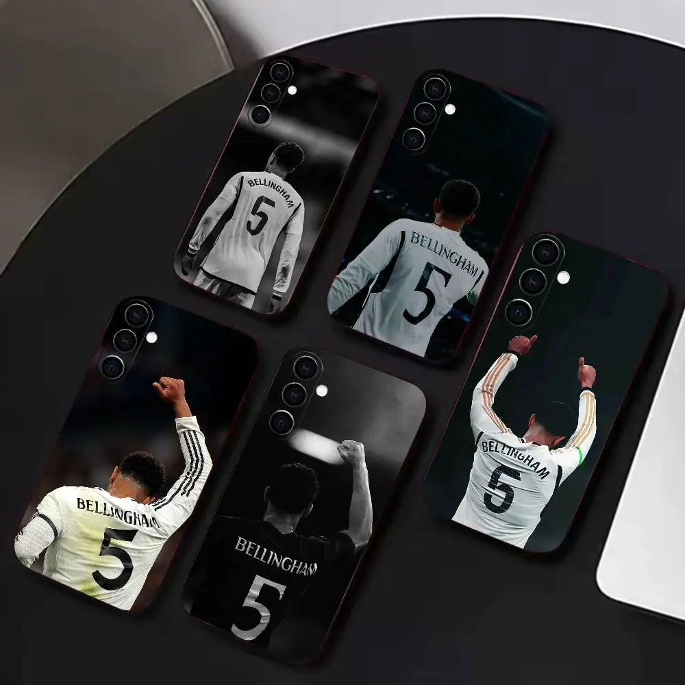 Фото Чехол для телефона B-Bellingham N-No.5 Football Jersey для Galaxy Samsung A72, A53, A71, A70, A52, A73, A51, силиконовый, черный, мягкий №1