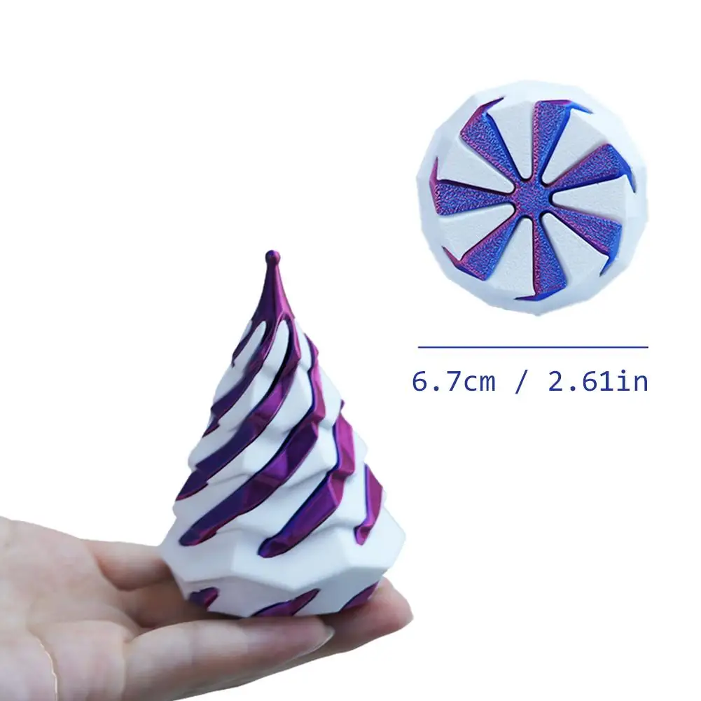 3D печатная конусная игрушка Непосуальная пирамида Рождественская елка Прошитая