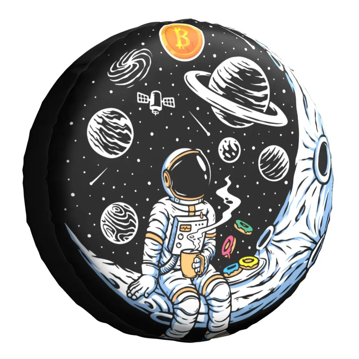 

Bitcoin Crypto BTC To The Moon Spare Wheel Cover for Jeep Hummer 4x4 RV Custom Astronaut Cryptocurrency Tire Protector