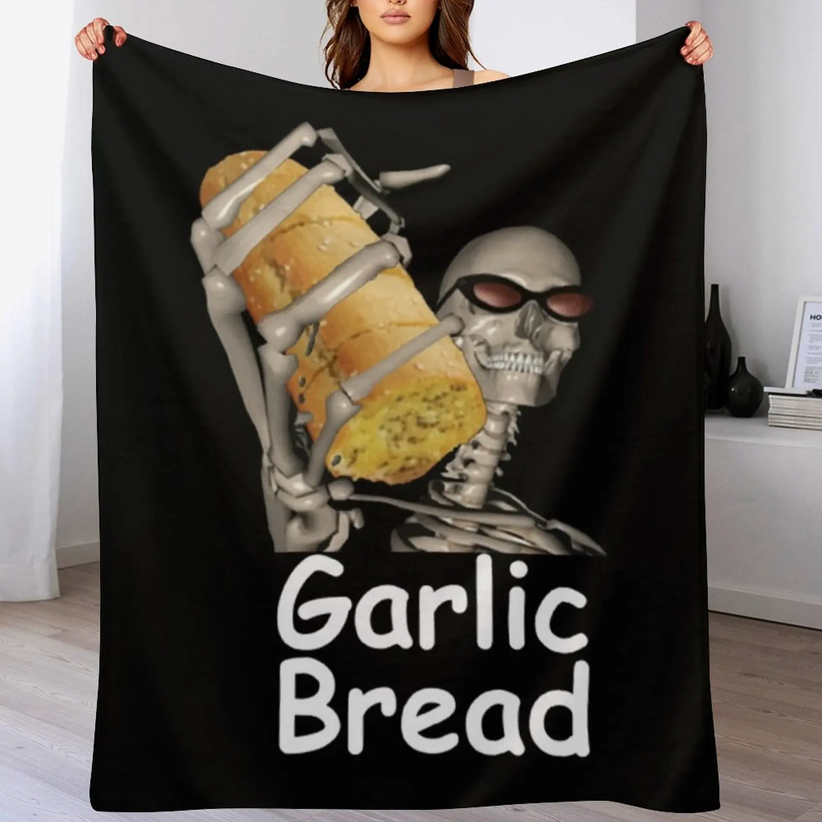 Футболка с чесноком и хлебом футболка со скелетом одеяла декоративные диваны