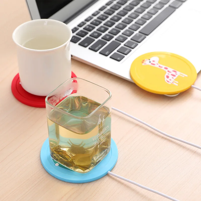 

Heated Silicone Coaster Cartoon USB Charging Heating Pad Tea Coffee Milk Heating Mat Warmer Pad Electric Insulation Coaster