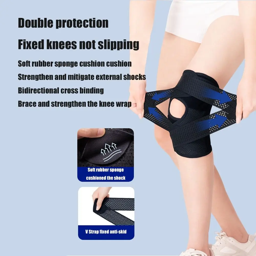 

Supporting Knee Climbing Spring Supports Fitness Running Sports Knee Guard Suitable For Basketball Knee Brace Strap Knee Pads