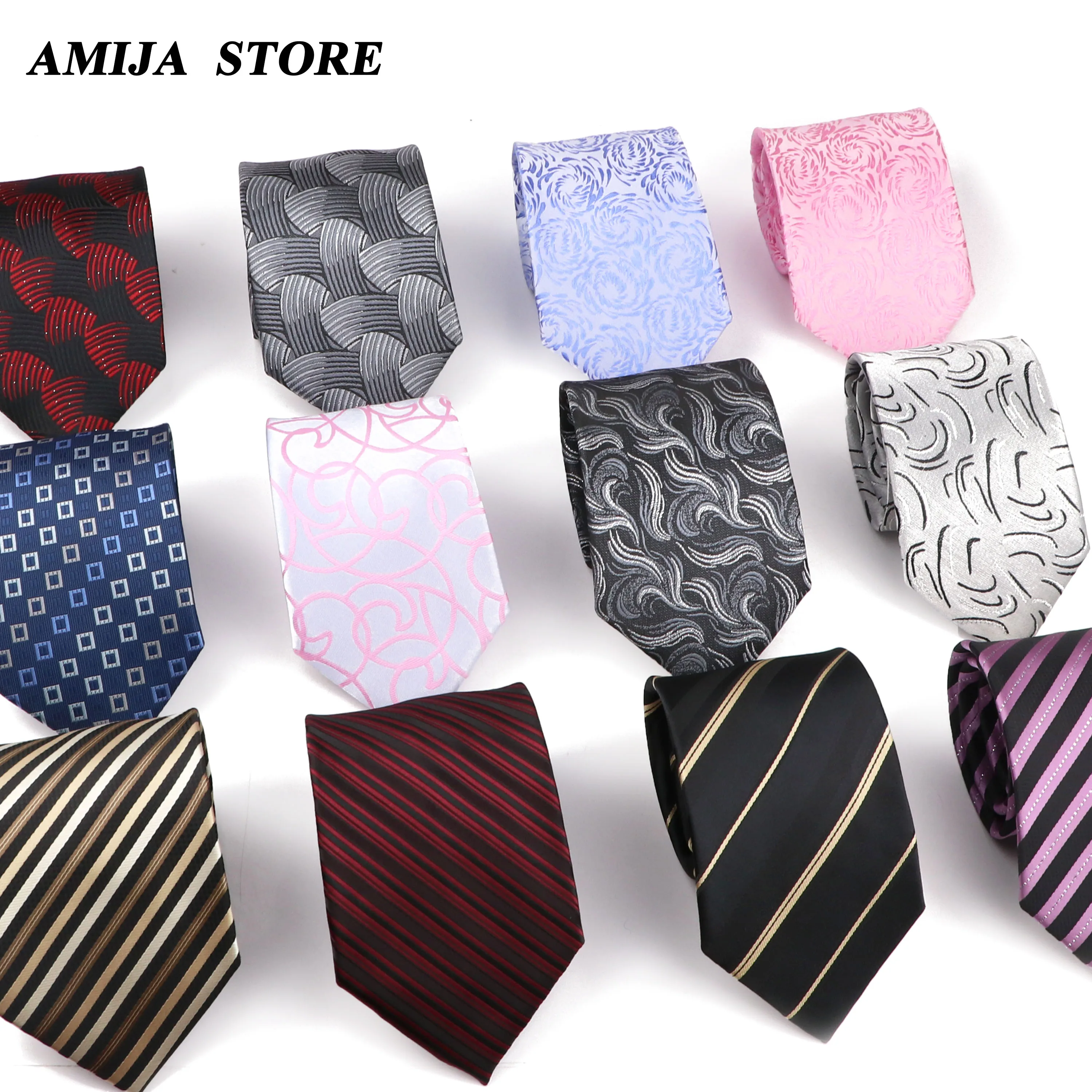 New 52 Designs 8cm Tie For Man Fashion Tie Men's Scales Wind Print Necktie Pink Purple Striped Elegant Mens Ties Suit Accessorie