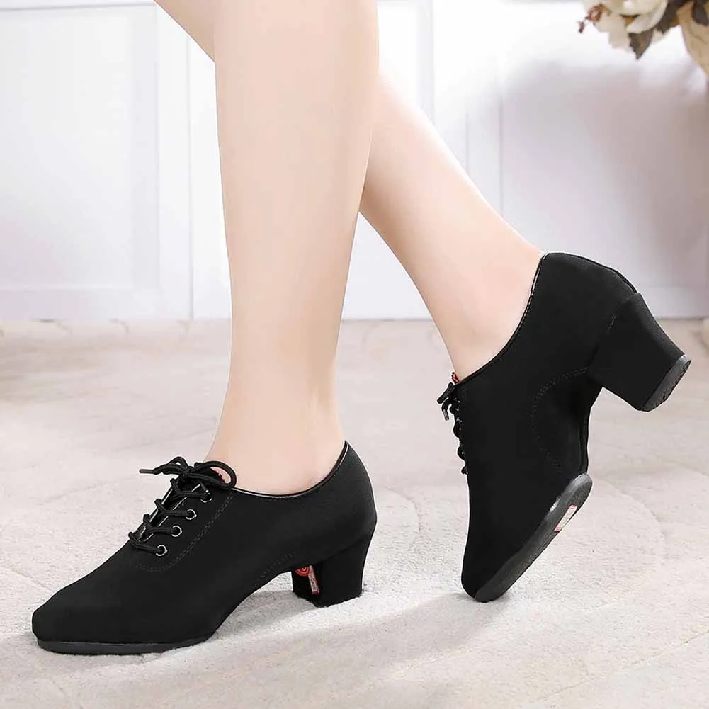 

SWDZM Men Modern Shoes Women Latin Black Jazz Tango Dance Shoes For Boys Adults Ballroom Soft bottom Low Heeled Dance Sneakers