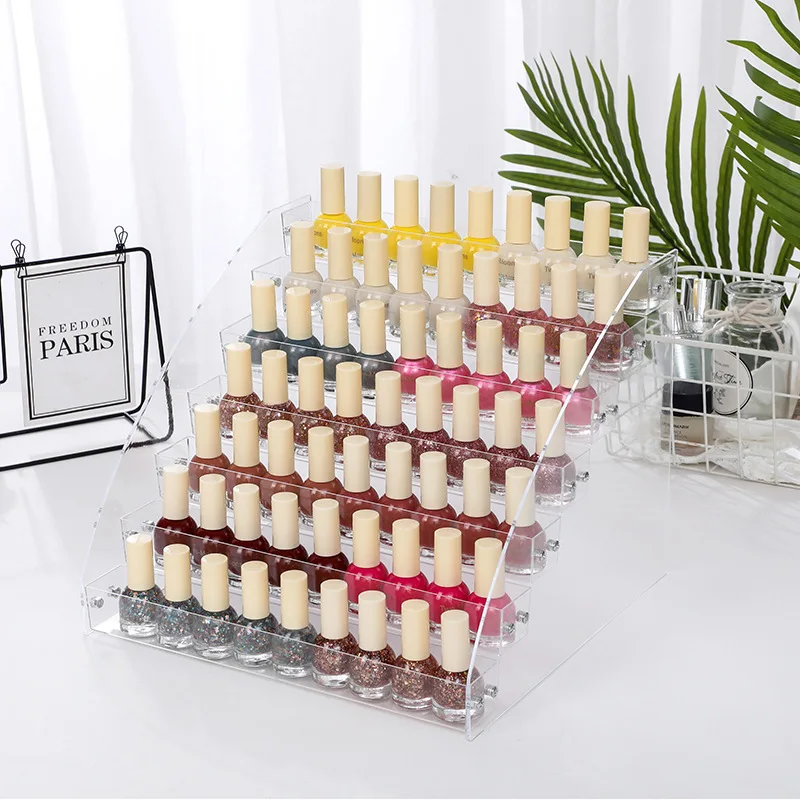 Nail Polish Rack Makeup Cosmetic 2 3 4 5 6 7 Tiers Clear Acrylic Organizer Mac Lipstick Jewelry Display Stand Holder