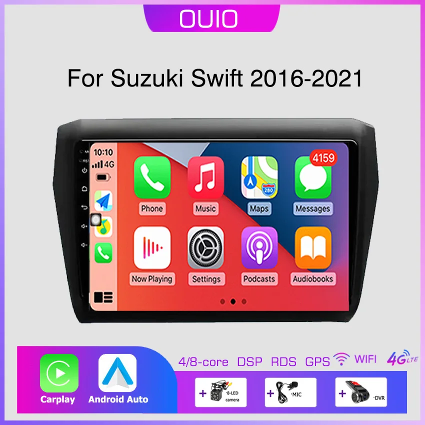 4G Android 13 радио для Suzuki Swift 2016 2017 2018 2019 2020 автомобильный стерео Мультимедийный Плеер