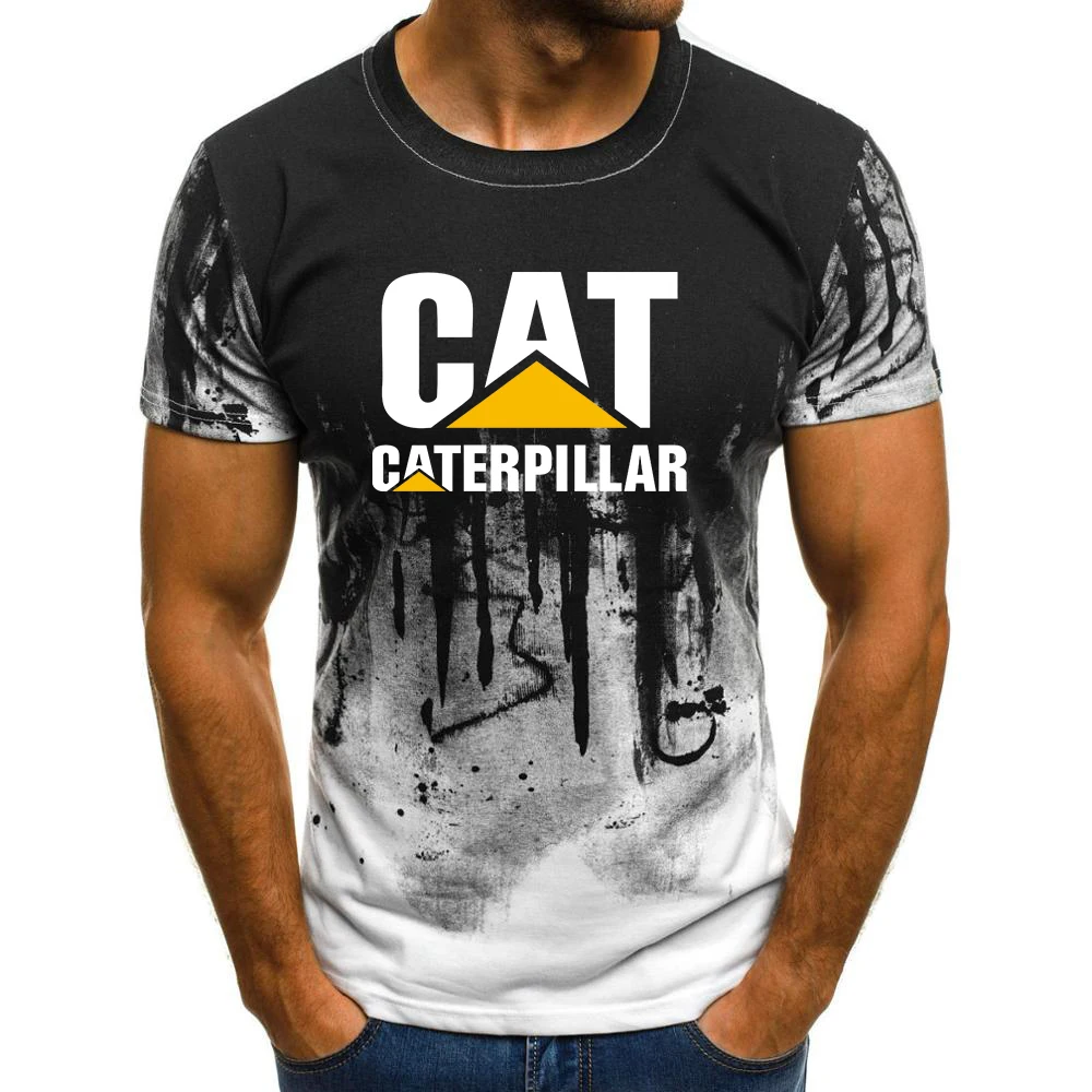 

2023 CATCat and pillar printed anthracite T-shirt 3D head printed T-shirt casual fashion, black short sleeve T-shirt, brand new