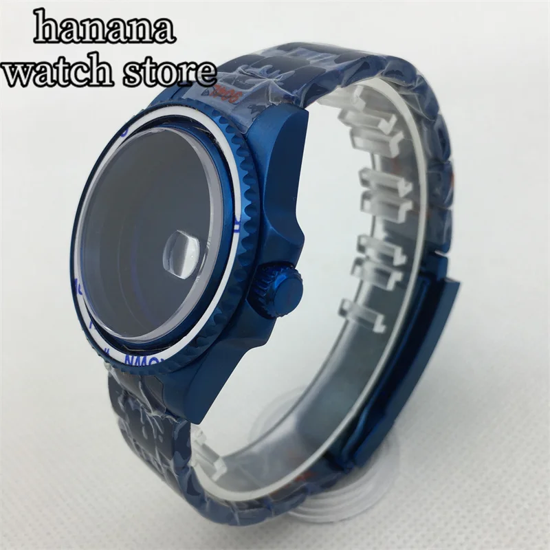 Браслет BLIGER чехол 40 мм 120 дюйма с синим покрытием для NH35 NH36 NH34 ETA2824 PT5000 Miyota9015