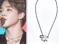 2022korean wave summer new ins celebrity jimin pin moon necklace titanium steel jewelry personality trend accessories mens gift