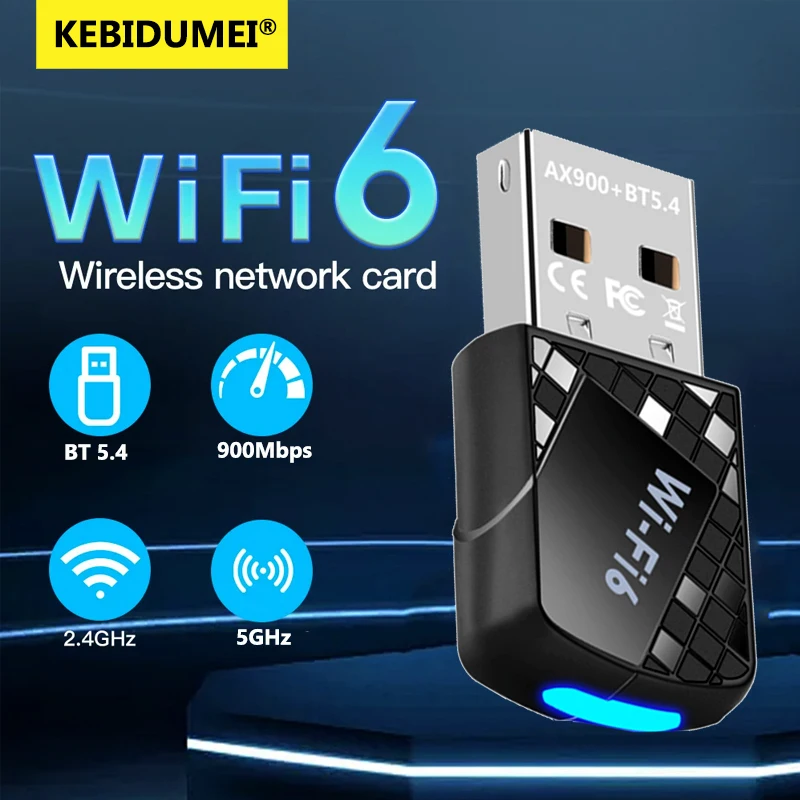 Беспроводной приемник AX900 WIFI6 Bluetooth 5 4 USB-адаптер сетевая карта 2 4G и ГГц
