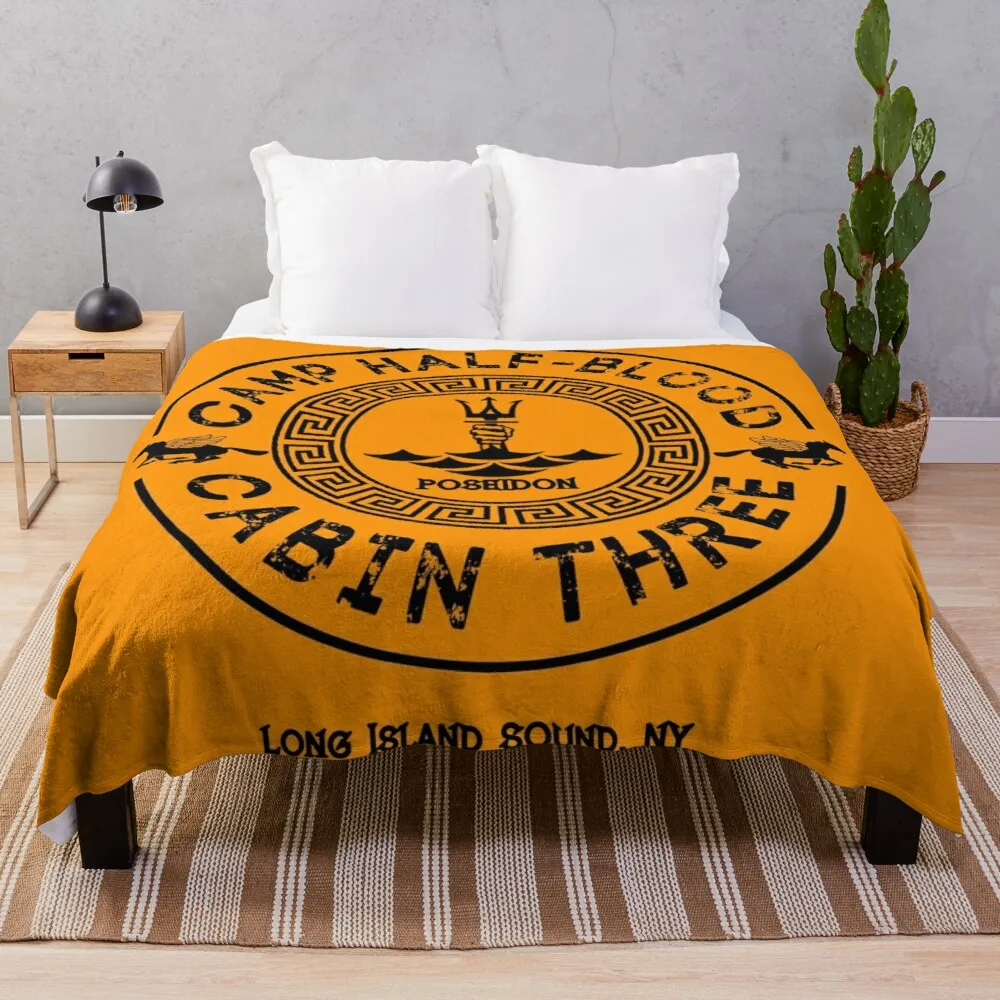 

Percy Jackson - Camp Half-Blood - Cabin Three - Poseidon Throw Blanket Summer blanket flannel fabric Fleece blanket