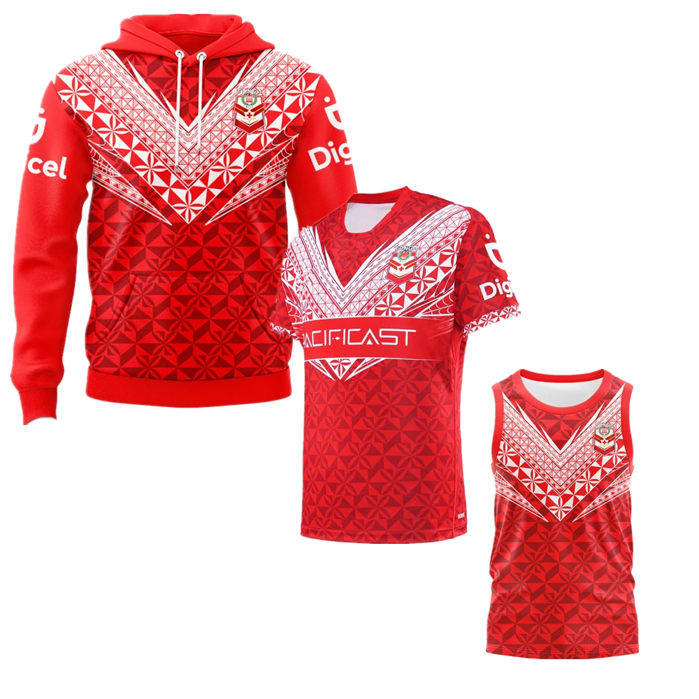 Jegging 2024 2025 Джерси для регби Толстовка с капюшоном TONGA рубашка жилет футболка