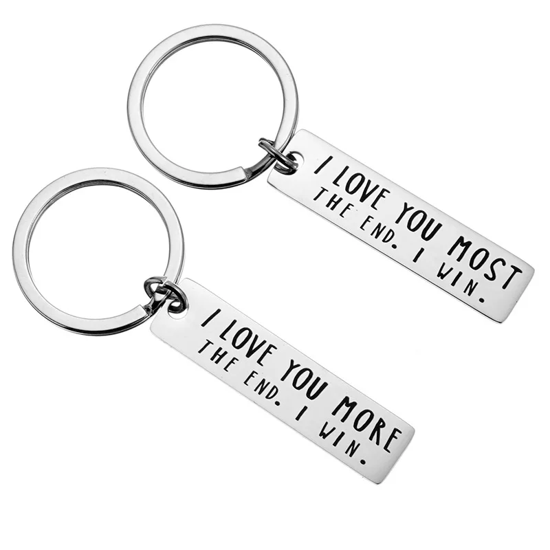 

I LOVE YOU MORE THE END Stainless Steel Keychain Valentine's Day Metal Gift