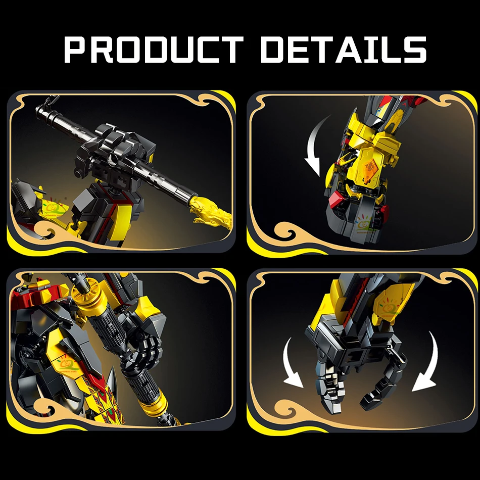 Huiqibao Черный Миф Wukong Mech Модель Diy Строительные Блоки Унисекс Для Взрослых