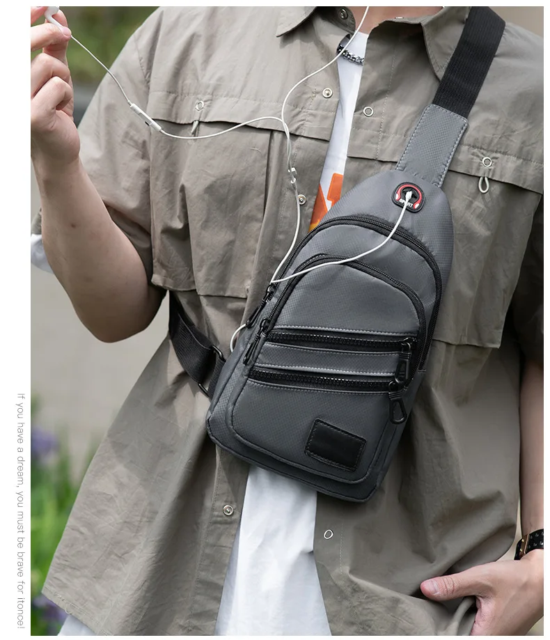 2022 Summer Oxford Riding Sports Men chest bag Outdoor Wearable Man Shoulder bag Solid Casual Man belt pouch New sacoche homme