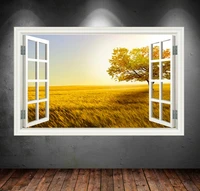 field wall decal nature window decal tree wall mural beautiful stickers vinyl window decal nature lover gift