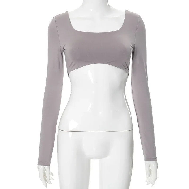 Осень 2024 сексуальный хипстерский укороченный топ в стиле пэчворк с открытой