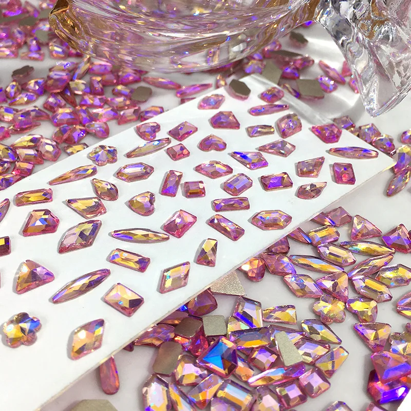 20 шт 3D мульти-формы Стразы для ногтей с 10 типами розовый кристалл дизайна s