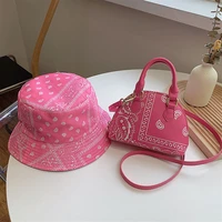 cashew flower bucket hats and bandana purse set women hand bags ladies luxury handbags for women
