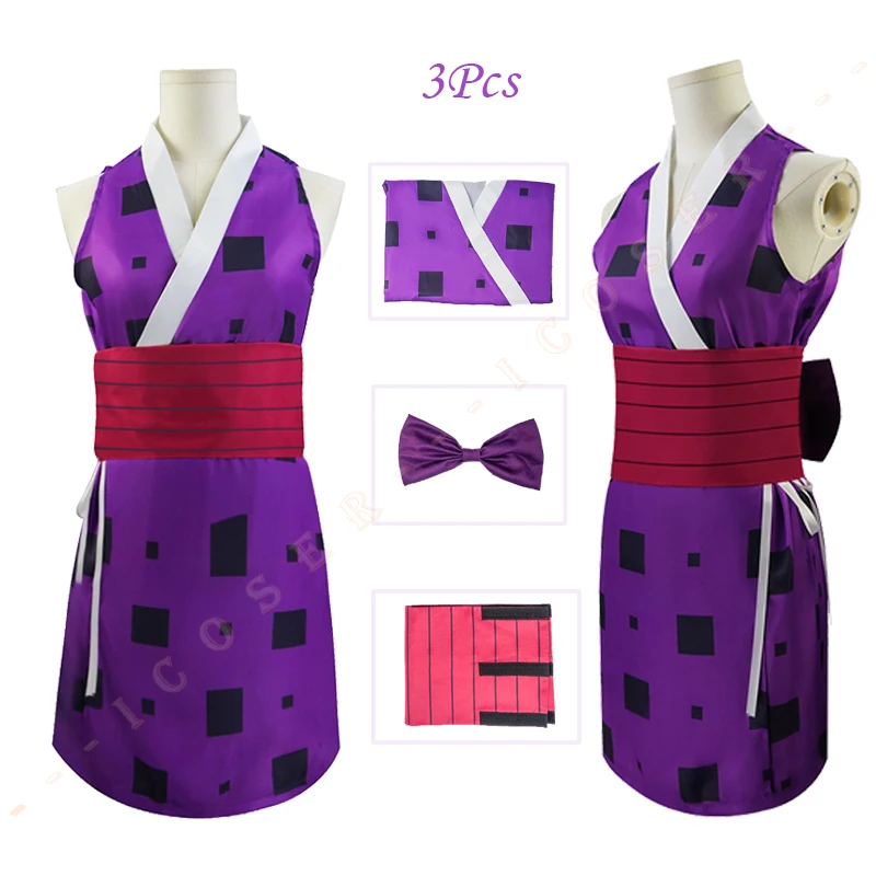 Макио Сума Хинатсуру Тэнгэн Косплей Костюм Красная Синяя Фиолетовая Юбка Аниме Demon Slayer Kimetsu No Yaiba Сезон 2 Японское Кимоно.