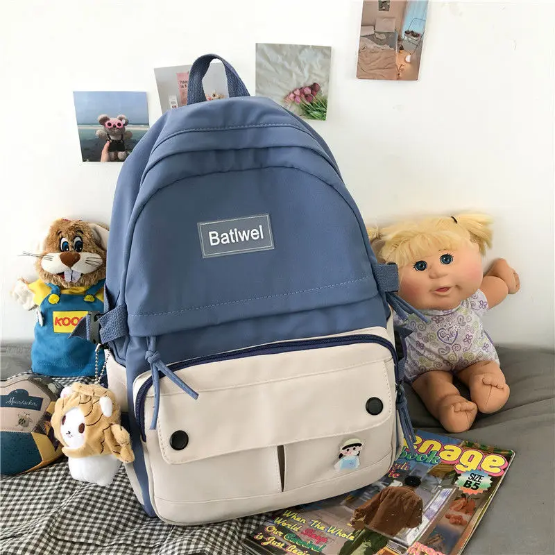 

Dropship school bags for girls female ins high school student large capacity backpacks for women bolsas children cute backpack