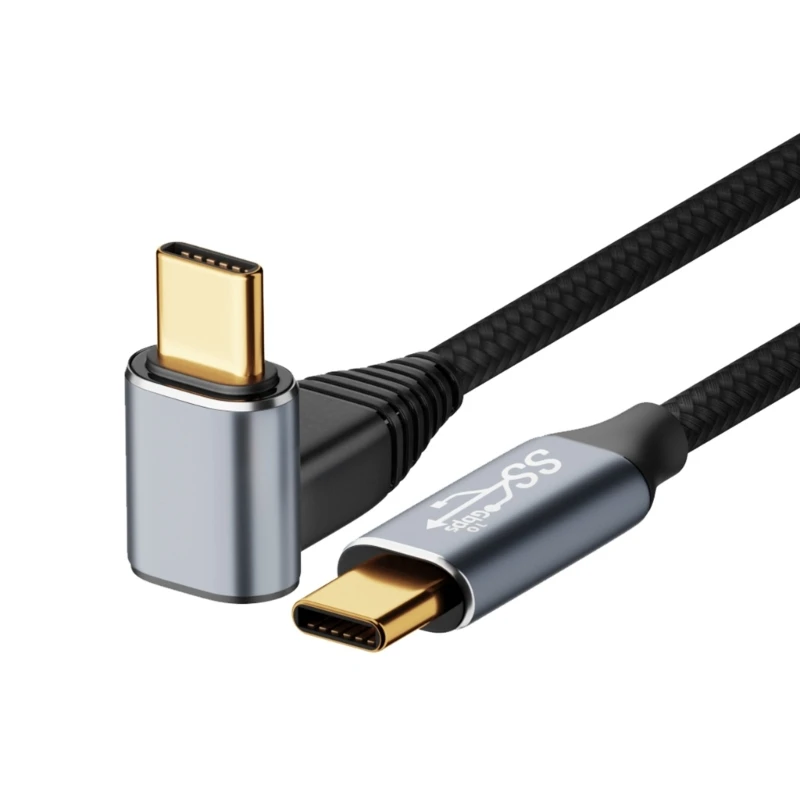 Кабель для передачи данных 10 Гб Type-C USB C 100 Вт 10 Гбит/с Gen2 кабель для передачи данных 90 градусов штекер-штекер зарядное устройство для быстрой зарядки 0,5/1/1.5/2/3 м-