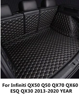 SJ Custom Fit Full Set Waterproof Car Trunk Mat Tail Boot Tray Liner Cargo Rear Pad Cover For Infiniti QX50 Q50 QX70 ESQ
