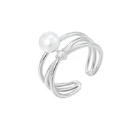 meibapj natural freshwater pearl fashion ring 925 sterling silver ring for women fine wedding jewelry